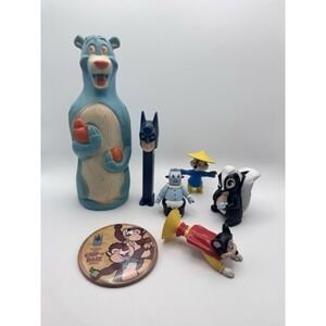 Lot Of Vintage Toys Chip & Dale, Skunk, Baloo Bear, Jetsons,‎ Batman, Mouse